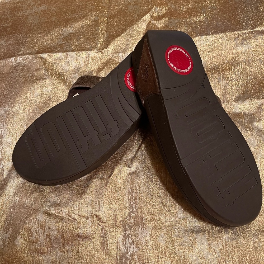 Fitflop Metallic Bronze Sandals with Gem Accents - Picture 2 of 2